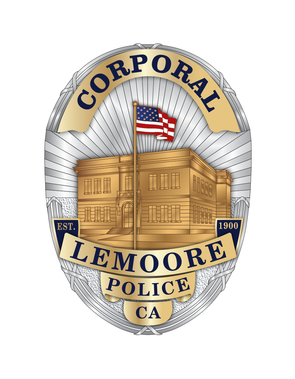 Lemoore police department custom badge badge and wallet
